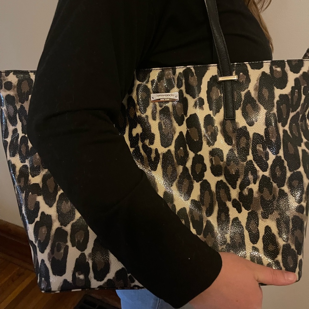 Kate Spade Large Leopard Print Tote GENTLY USED